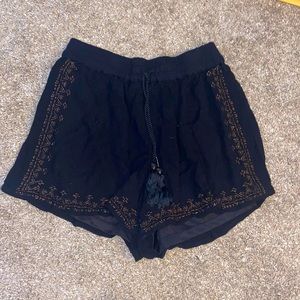 Atmosphere Soft Black Tassel Shorts